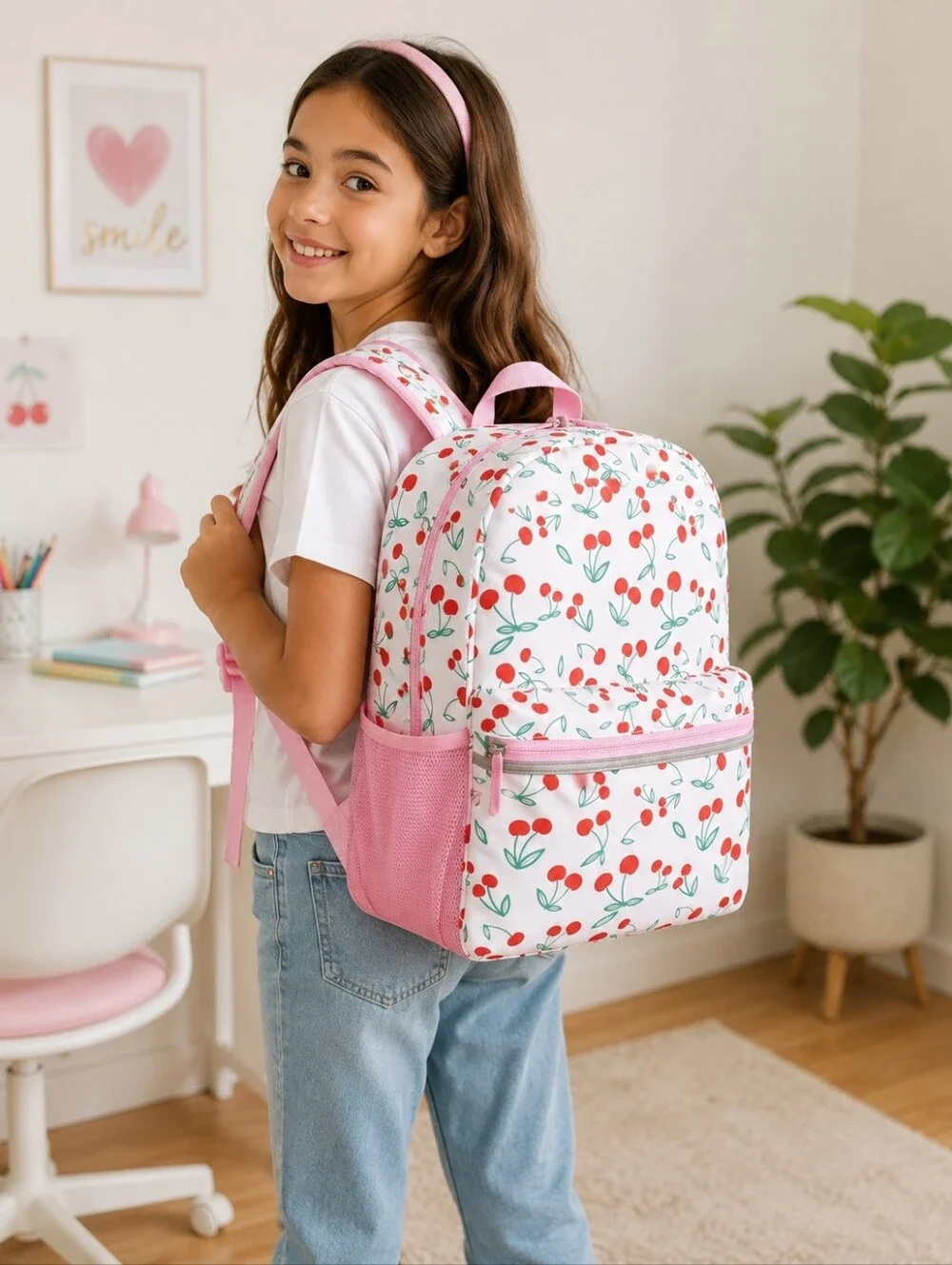 Cherry Print Kids Backpack – 16